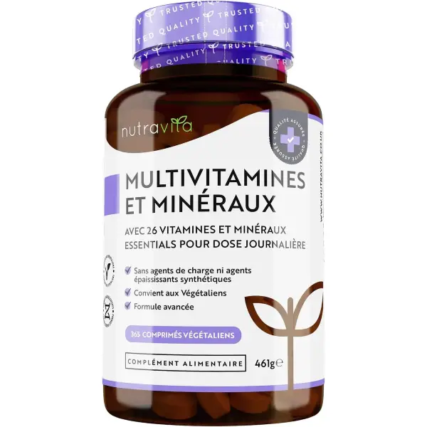 Multivitamines & Minéraux Nutravita – Alimentation pour faire pousser la barbe